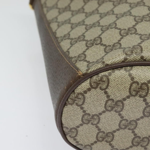 GUCCI GG Supreme Web Sherry Line Shoulder Bag PVC Beige 904 02 081 Auth 139731