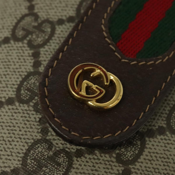 GUCCI GG Supreme Web Sherry Line Shoulder Bag PVC Beige 904 02 081 Auth 139731