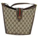 GUCCI GG Supreme Web Sherry Line Shoulder Bag PVC Beige 904 02 081 Auth 139731-13