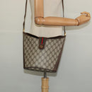 GUCCI GG Supreme Web Sherry Line Shoulder Bag PVC Beige 904 02 081 Auth 139731-21
