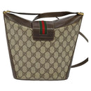 GUCCI GG Supreme Web Sherry Line Shoulder Bag PVC Beige 904 02 081 Auth 139731-2