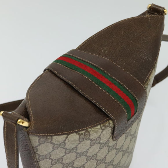 GUCCI GG Supreme Web Sherry Line Shoulder Bag PVC Beige 904 02 081 Auth 139731