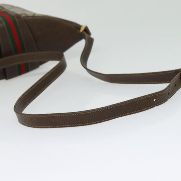 GUCCI GG Supreme Web Sherry Line Shoulder Bag PVC Beige 904 02 081 Auth 139731