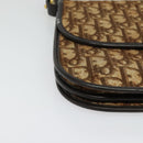Christian Dior Trotter Canvas Shoulder Bag Brown Gold Auth 139733-9