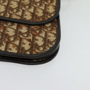 Christian Dior Trotter Canvas Shoulder Bag Brown Gold Auth 139733-14