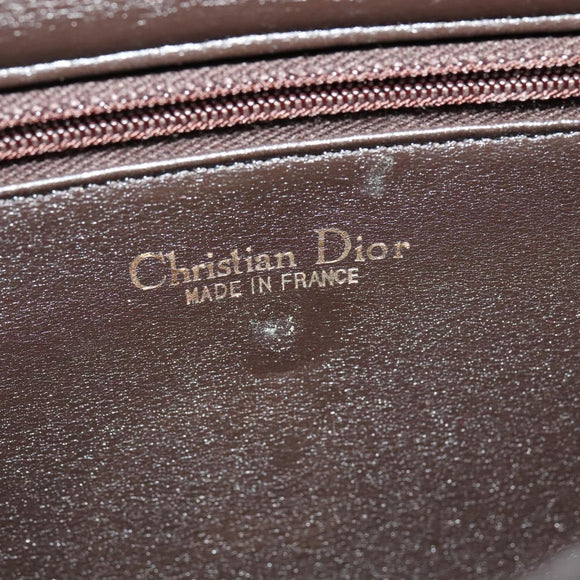 Christian Dior Trotter Canvas Shoulder Bag Brown Gold Auth 139733