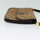 Christian Dior Trotter Canvas Shoulder Bag Brown Gold Auth 139733-4