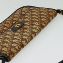 Christian Dior Trotter Canvas Shoulder Bag Brown Gold Auth 139733-6