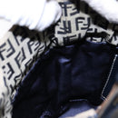FENDI Zucchino Canvas Shoulder Bag Navy Silver Auth 139734-20