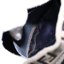 FENDI Zucchino Canvas Shoulder Bag Navy Silver Auth 139734-11