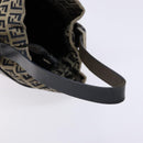 FENDI Zucchino Canvas Shoulder Bag Navy Silver Auth 139734-7