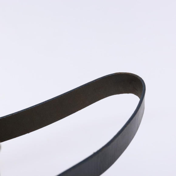 FENDI Zucchino Canvas Shoulder Bag Navy Silver Auth 139734