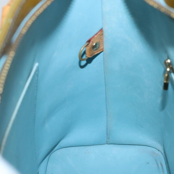 LOUIS VUITTON Monogram Vernis Houston Hand Bag Baby Blue M91005 LV Auth 139736