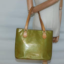 LOUIS VUITTON Monogram Vernis Houston Hand Bag Baby Blue M91005 LV Auth 139736-22