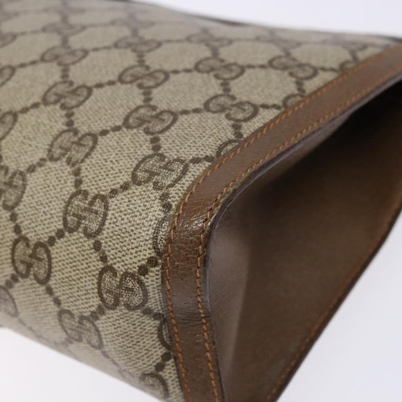 GUCCI GG Supreme Web Sherry Line Clutch Bag PVC Beige Gold 89 01 033 Auth 139749