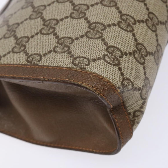 GUCCI GG Supreme Web Sherry Line Clutch Bag PVC Beige Gold 89 01 033 Auth 139749