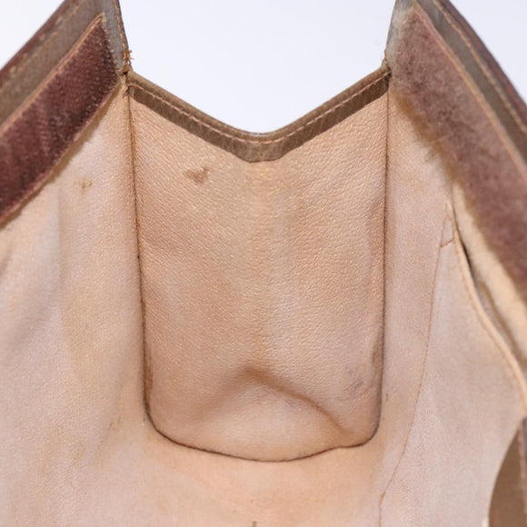 GUCCI GG Supreme Web Sherry Line Clutch Bag PVC Beige Gold 89 01 033 Auth 139749