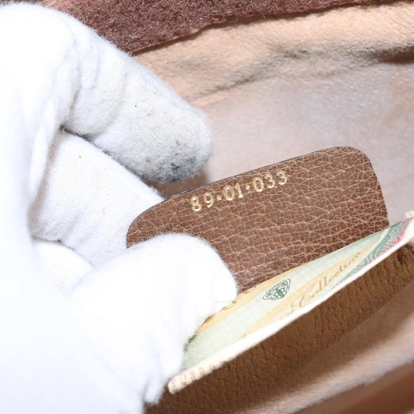 GUCCI GG Supreme Web Sherry Line Clutch Bag PVC Beige Gold 89 01 033 Auth 139749