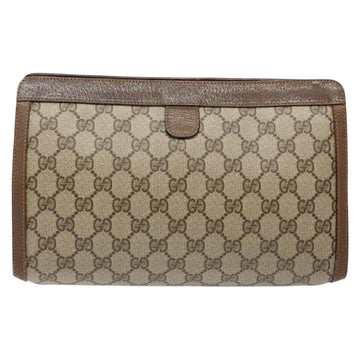 GUCCI GG Supreme Web Sherry Line Clutch Bag PVC Beige Gold 89 01 033 Auth 139749 - 0