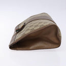 GUCCI GG Supreme Web Sherry Line Clutch Bag PVC Beige Gold 89 01 033 Auth 139749-4