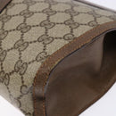 GUCCI GG Supreme Web Sherry Line Clutch Bag PVC Beige Gold 89 01 033 Auth 139749-7