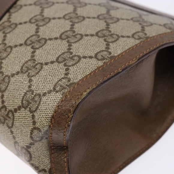 GUCCI GG Supreme Web Sherry Line Clutch Bag PVC Beige Gold 89 01 033 Auth 139749