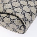 GUCCI GG Supreme Sherry Line Clutch Bag PVC Navy Gold Red Auth 139750-16