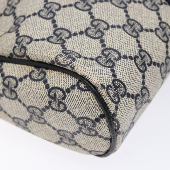 GUCCI GG Supreme Sherry Line Clutch Bag PVC Navy Gold Red Auth 139750