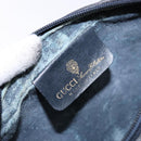 GUCCI GG Supreme Sherry Line Clutch Bag PVC Navy Gold Red Auth 139750-9