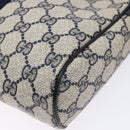 GUCCI GG Supreme Sherry Line Clutch Bag PVC Navy Gold Red Auth 139750-7