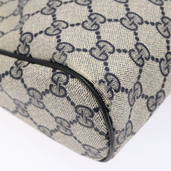 GUCCI GG Supreme Sherry Line Clutch Bag PVC Navy Gold Red Auth 139750