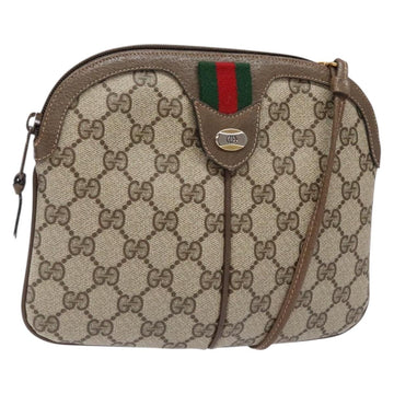 GUCCI GG Supreme Web Sherry Line Shoulder Bag PVC Beige 68 02 047 Auth 139751
