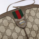 GUCCI GG Supreme Web Sherry Line Shoulder Bag PVC Beige 68 02 047 Auth 139751-14