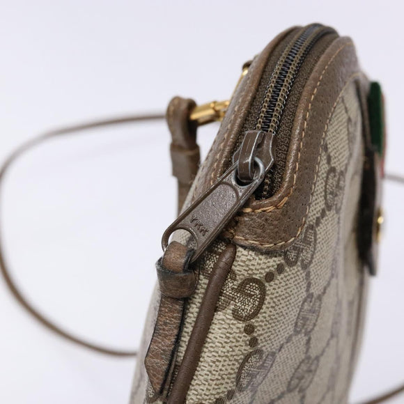 GUCCI GG Supreme Web Sherry Line Shoulder Bag PVC Beige 68 02 047 Auth 139751