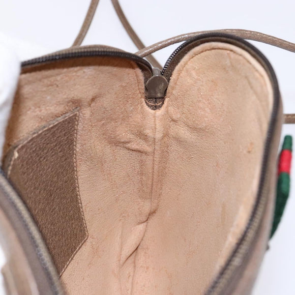 GUCCI GG Supreme Web Sherry Line Shoulder Bag PVC Beige 68 02 047 Auth 139751