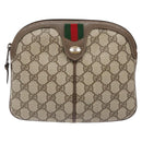 GUCCI GG Supreme Web Sherry Line Shoulder Bag PVC Beige 68 02 047 Auth 139751-2