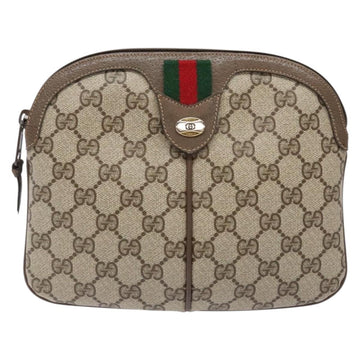 GUCCI GG Supreme Web Sherry Line Shoulder Bag PVC Beige 68 02 047 Auth 139751 - 0