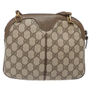 GUCCI GG Supreme Web Sherry Line Shoulder Bag PVC Beige 68 02 047 Auth 139751-3