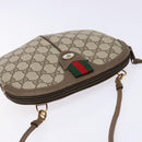 GUCCI GG Supreme Web Sherry Line Shoulder Bag PVC Beige 68 02 047 Auth 139751-6