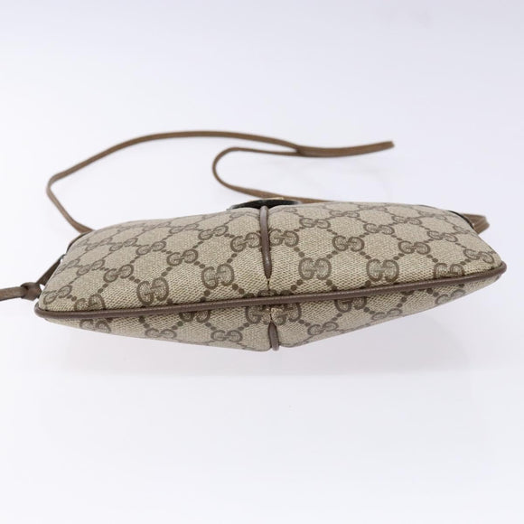 GUCCI GG Supreme Web Sherry Line Shoulder Bag PVC Beige 68 02 047 Auth 139751