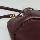 CARTIER Shoulder Bag Leather Bordeaux Gold Auth 139752-9