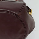 CARTIER Shoulder Bag Leather Bordeaux Gold Auth 139752-15