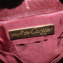 CARTIER Shoulder Bag Leather Bordeaux Gold Auth 139752-11