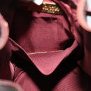 CARTIER Shoulder Bag Leather Bordeaux Gold Auth 139752-20