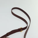 CARTIER Shoulder Bag Leather Bordeaux Gold Auth 139752-14