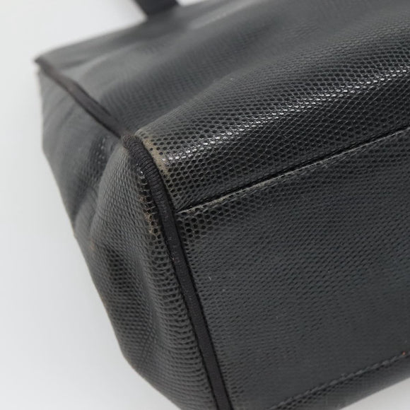 Salvatore Ferragamo Vala Tote Bag Leather Black Gold Auth 139754