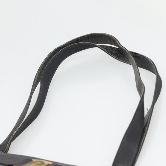 Salvatore Ferragamo Vala Tote Bag Leather Black Gold Auth 139754
