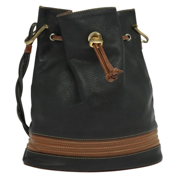 GUCCI Shoulder Bag Leather Black Auth 139755