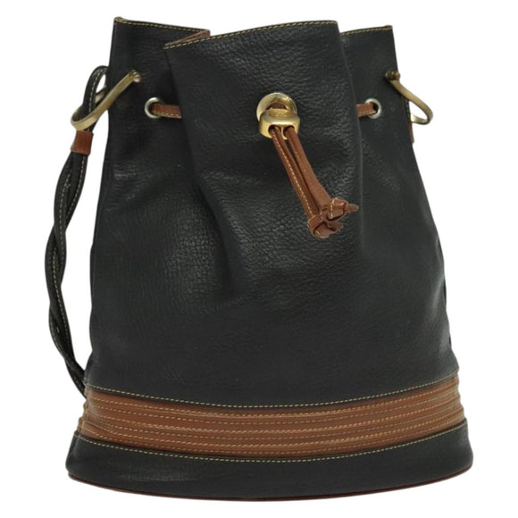 GUCCI Shoulder Bag Leather Black Auth 139755