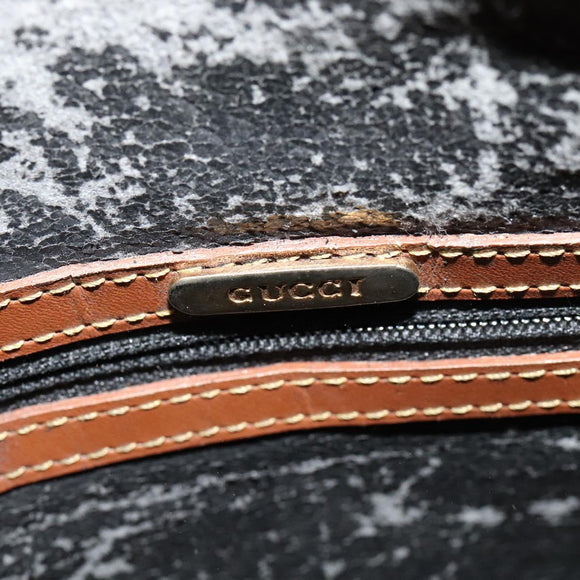 GUCCI Shoulder Bag Leather Black Auth 139755